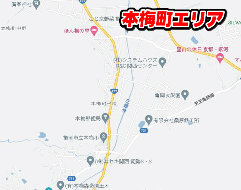 亀岡市本梅町地図